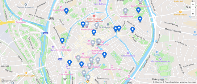 Carte touristique de Bruges