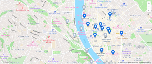 Carte touristique de Budapest