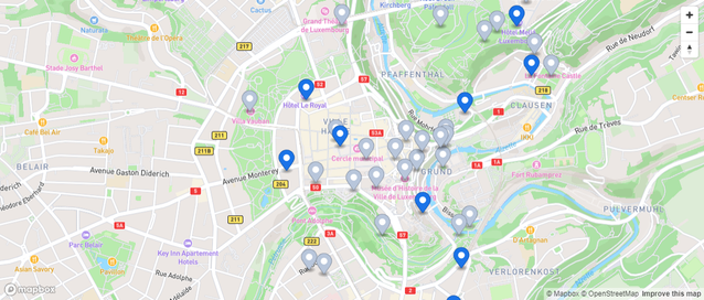 Carte touristique de la ville de Luxembourg