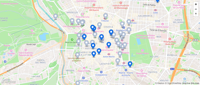 Carte touristique de Madrid