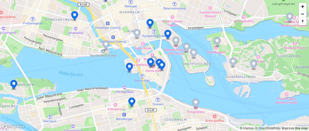 Carte touristique de Stockholm