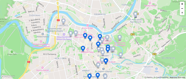 Carte touristique de Vilnius